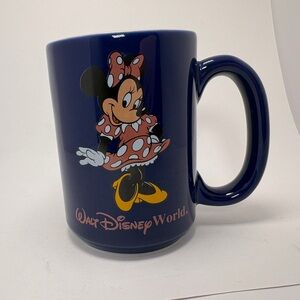Vintage Walt Disney World Blue Minnie Mouse 16oz Ceramic Coffee Mug Cup